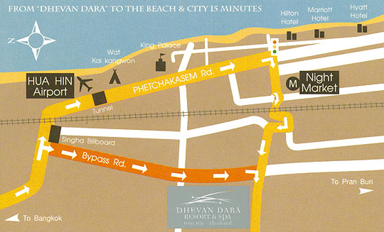 Map of Dhevandara Resort Hua Hin