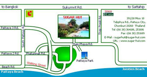 Map of Sugar Hut Hotel - Pattaya