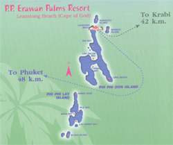 Map of PP Erawan Palms Resort