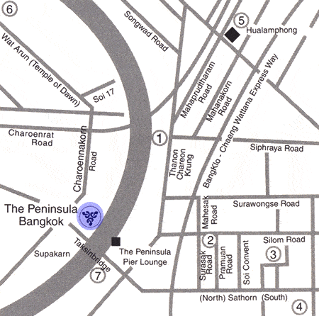 Map of The Peninsula Bangkok