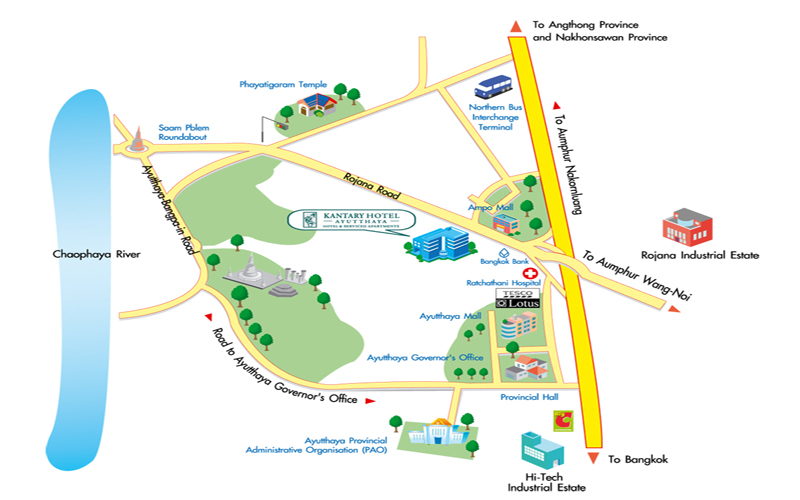 Map Kantary Hotel Ayutthaya
