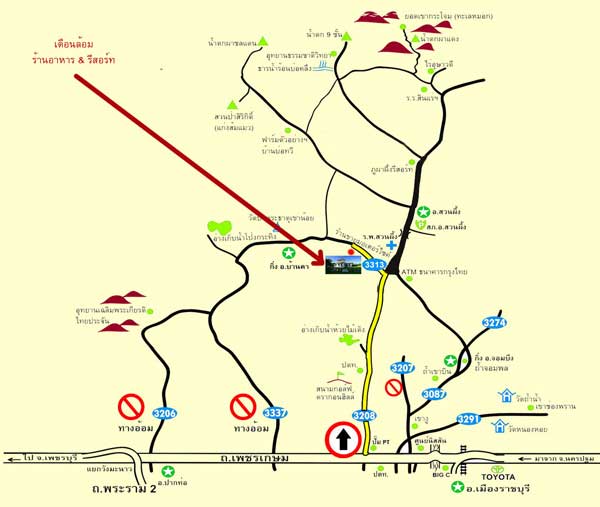 Map of Duanlom Resort, Rachburi