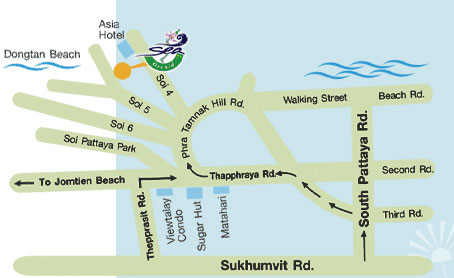 Map Of Sea Orchid - Pattaya