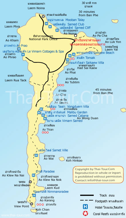 Map of Koh Samet
