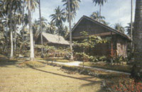 Bungalow... relaxing here... with white sand and emarald sea.