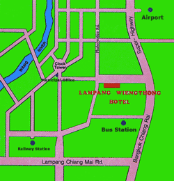 Map of Lampang Wiengthong Hotel
