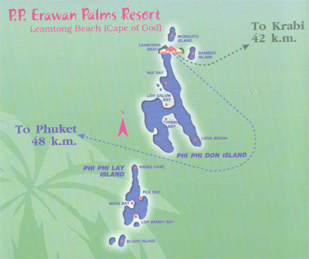 Map of PP Erawan Palms Resort, Krabi