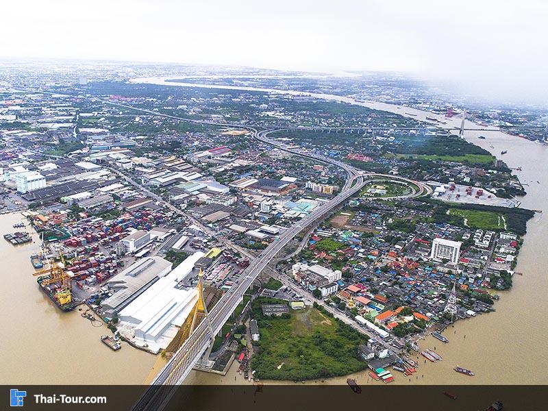 สะพานภูมิพล 1 และ 2 มองกรุงเทพเป็นเมืองที่สวยงาม