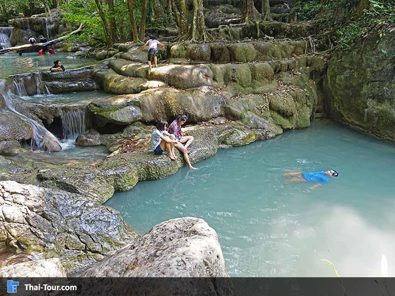 น้ำตกเอราวัณ เงียบ สงบบ