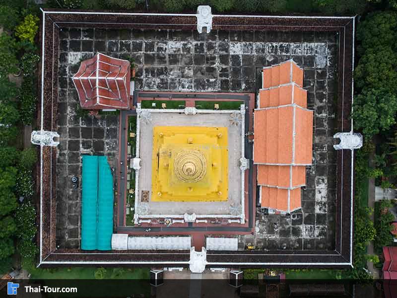 วัดพระธาตุแช่แห้ง มุมสูงผังวัด