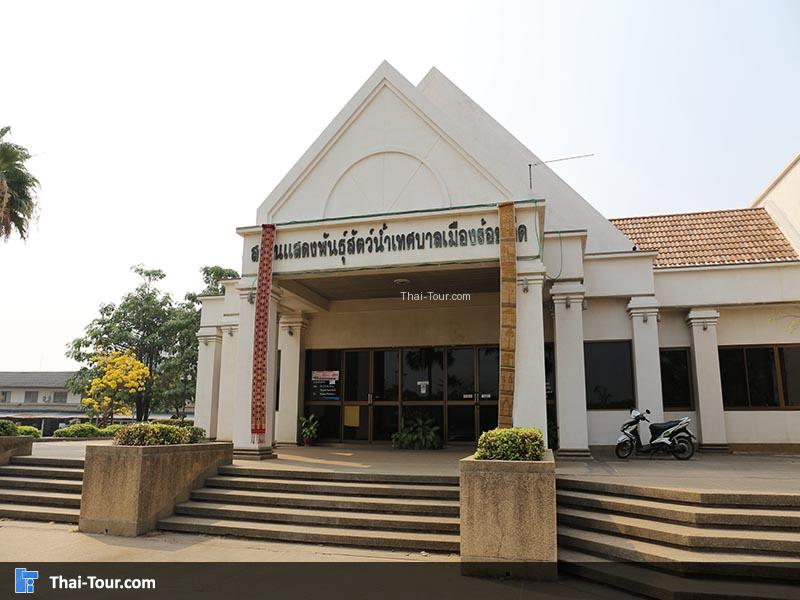 ด้านหน้าสวนแสดงพันธุ์สัตว์น้ำเทศบาลเมืองร้อยเอ็ด