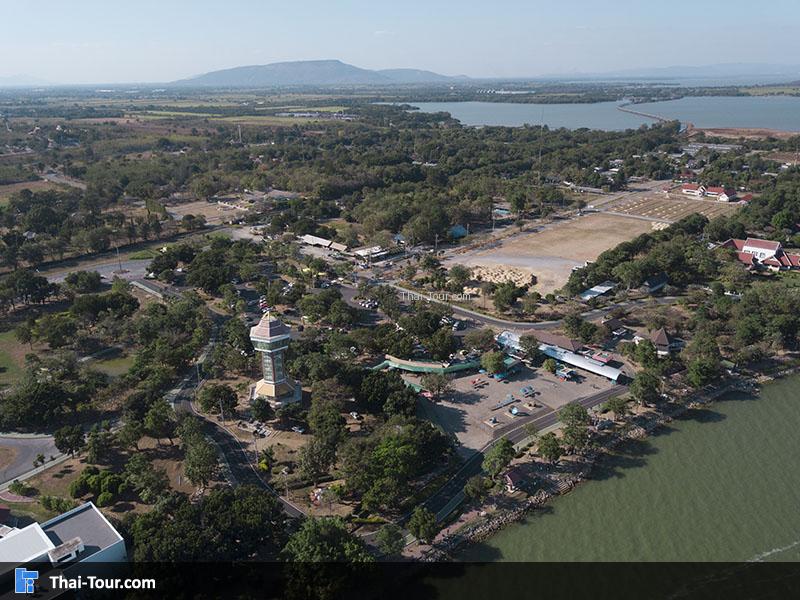 วิวมุมสูงของ เขื่อนป่าสักชลสิทธิ์ 