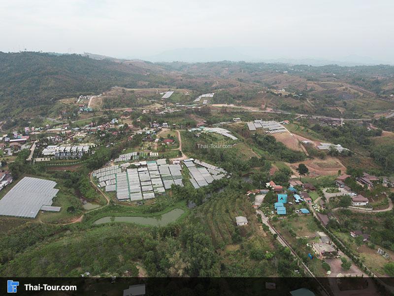ภาพถ่ายมุมสูงเจดีย์พระบรมสารีริกธาตุเขาค้อ