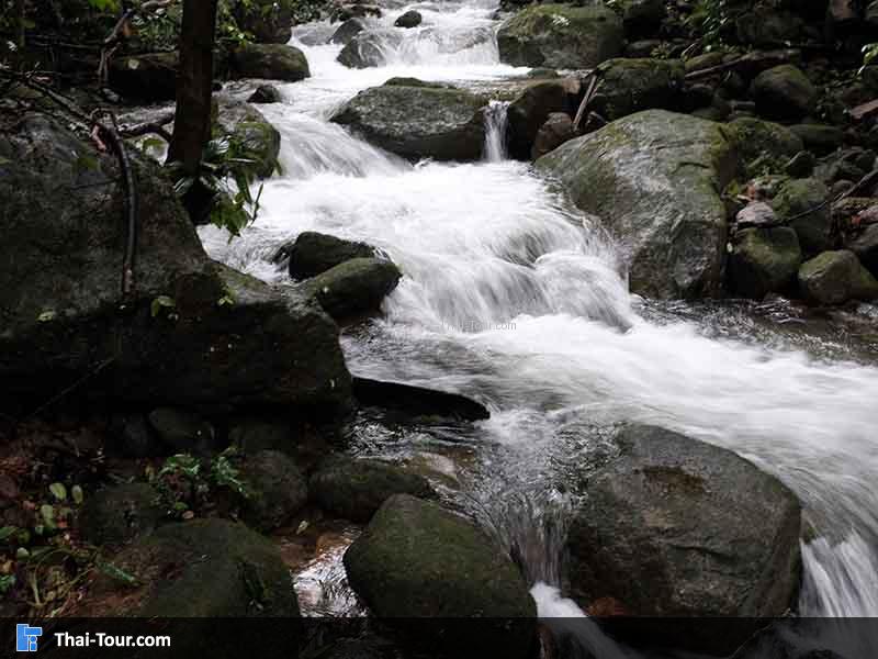 เดินไปก็จะเจอกับน้ำตกเล็กๆ แต่น้ำเยอะมาก