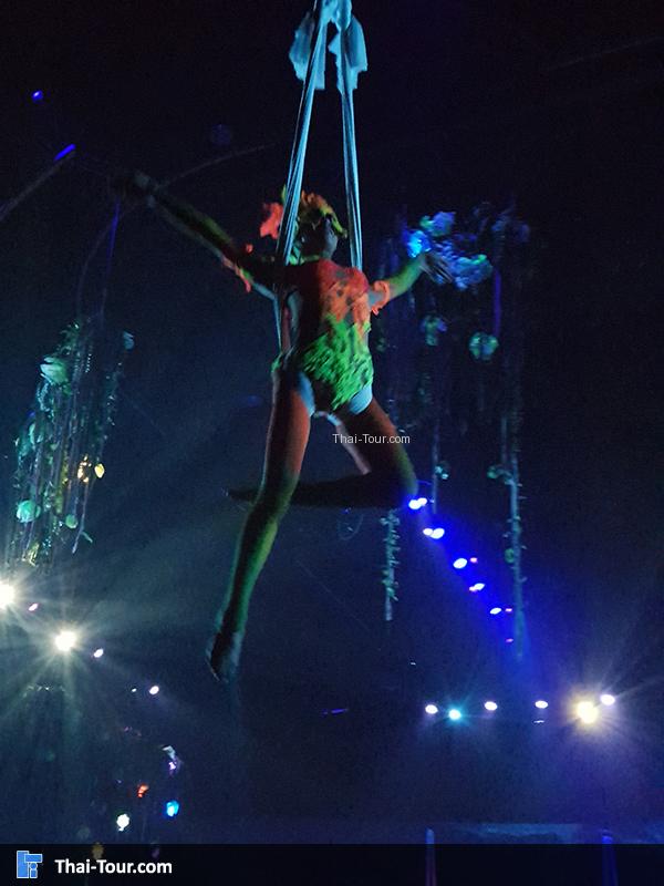 ห้อยตัวมาจากเพดานโรงละคร