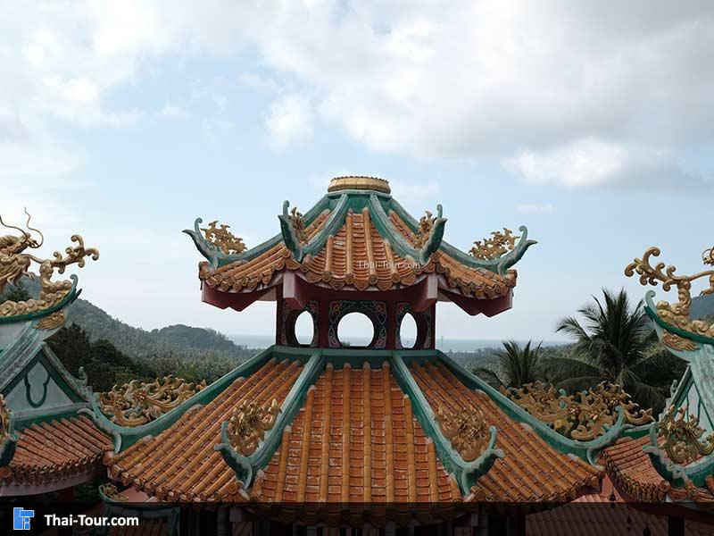 หลังคาด้านหน้าของศาลเจ้าแม่กวนอิม
