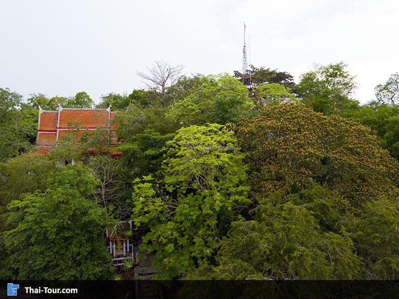 วิวมุมสูงด้านบนของวัดเขายี่สาร