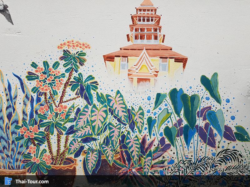 รุูปวัด กับดอกไม้