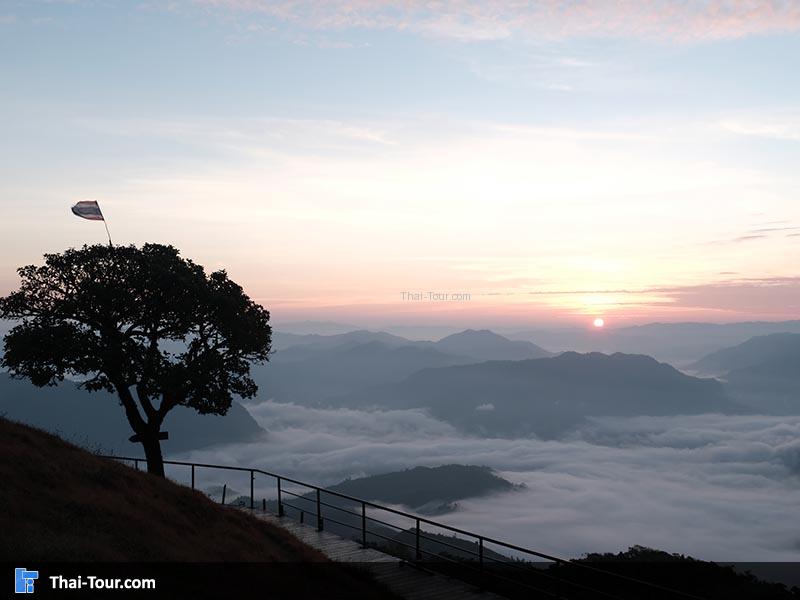 แสงเริ่มมาแล้วเห็นพระอาทิตย์ยามเช้า