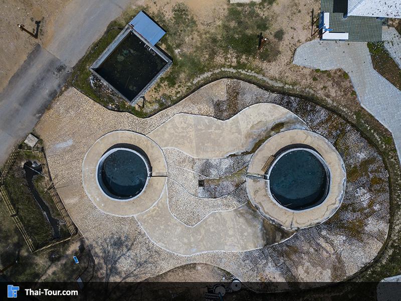 ภาพมุมสูง น้ำพุร้อนดอยสะเก็ด