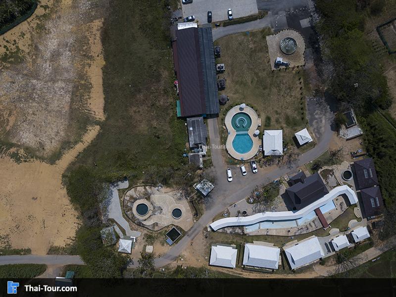 ภาพมุมสูง น้ำพุร้อนดอยสะเก็ด