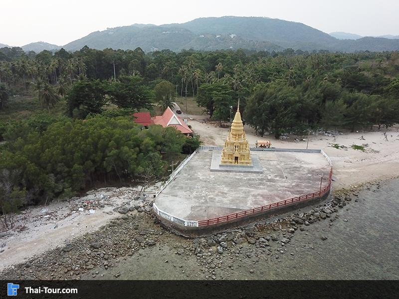 ภาพมุมสูงด้านบน เจดีย์แหลมสอ