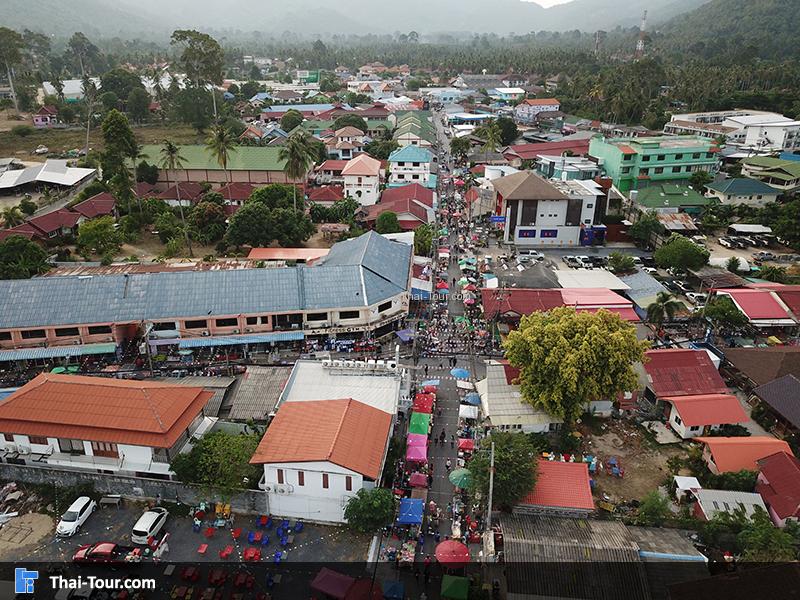 ภภาพมุมสูง ถนนคนเดินหาดละไมาพมุมสูง ถนนคนเดินหาดละไม