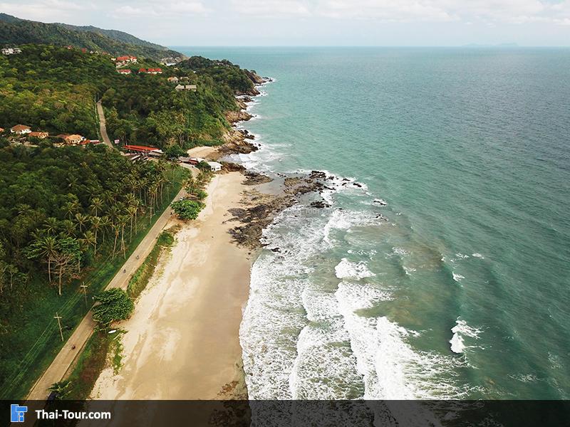ภาพมุมสูง ออกจากชายหาดคลองหิน
