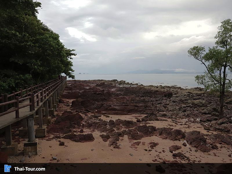 ด้านหน้าชายหาดมีหิน