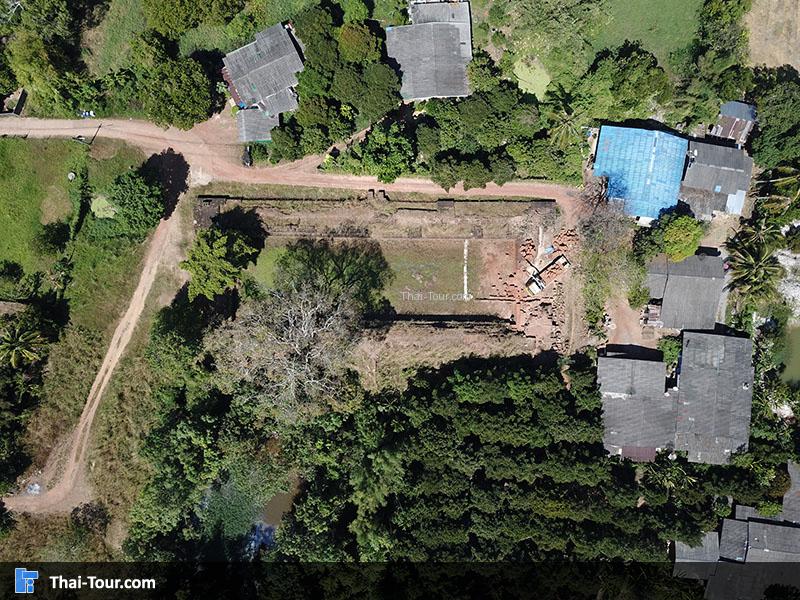 ภาพมุมสูงโบราณสถานเมืองเพนียด