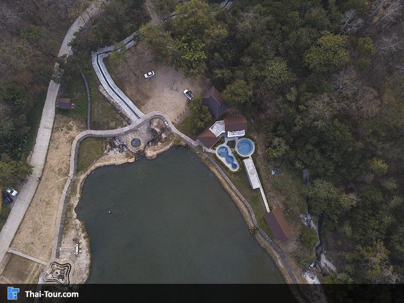 ภาพมุมสูงน้ำพุร้อนเทพพนม