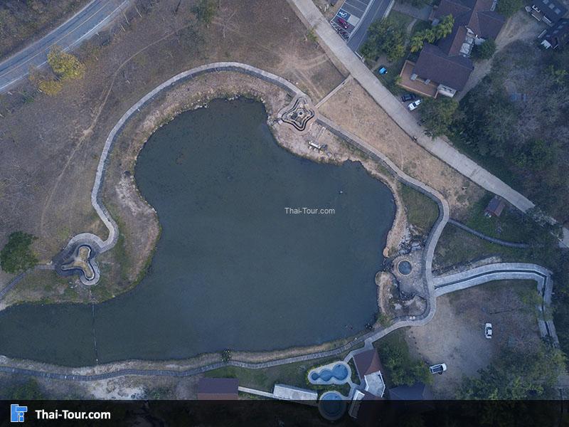 ภาพมุมสูงน้ำพุร้อนเทพพนม