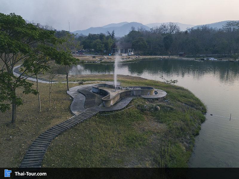 ภาพมุมสูงน้ำพุร้อนเทพพนม