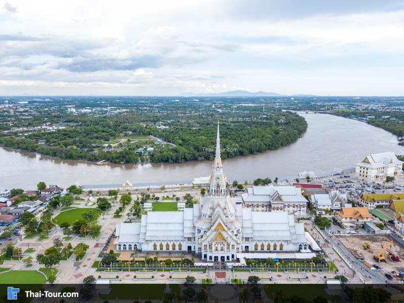 ภาพมุมสูง วัดหลวงพ่อโสธร