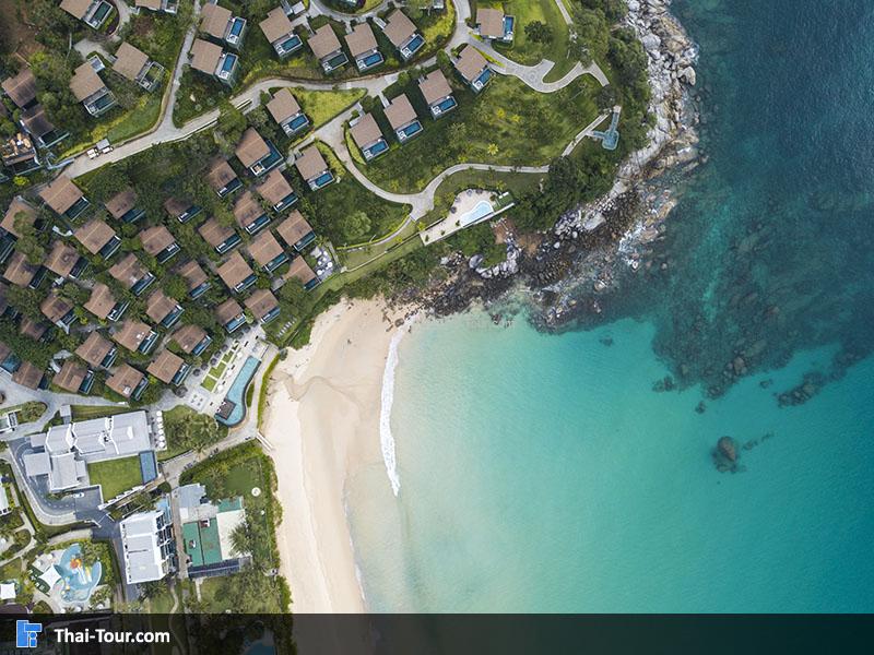 ภาพมุมสูง ชายหาด หาดกะตะ