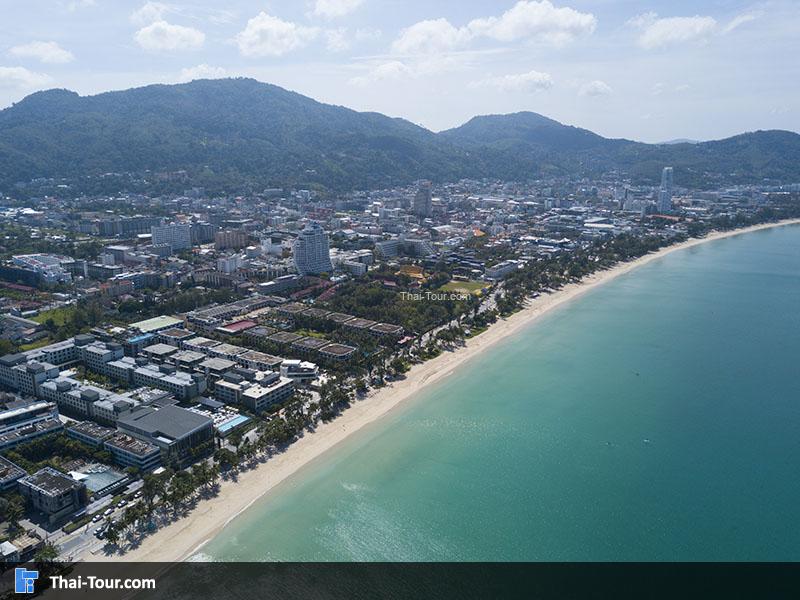 ภาพมุมสูง ชายหาดป่าตอง