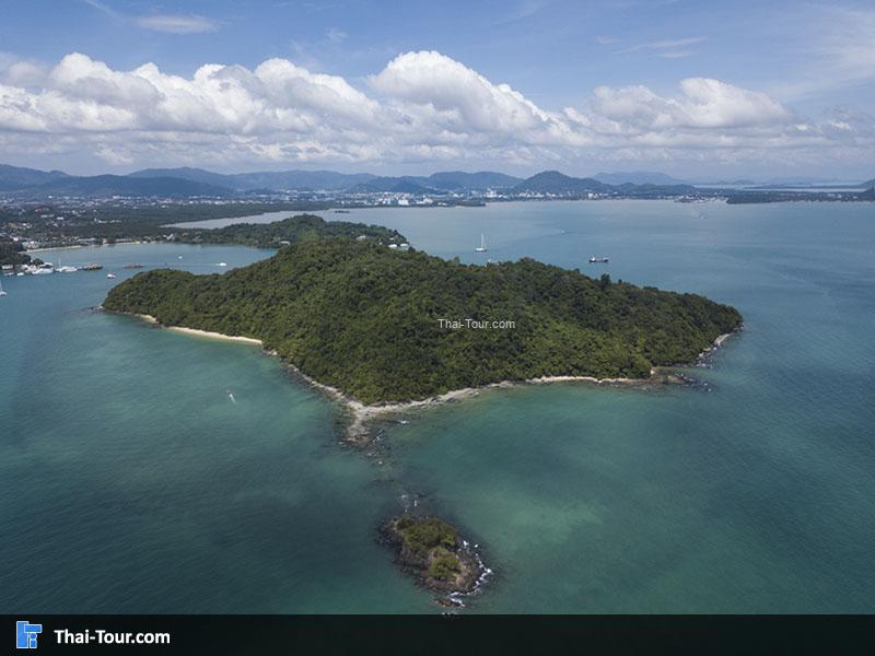 ภาพมุมสูง เกาะตะเภาใหญ่ มองเห็นเกาะใหญ่มาก