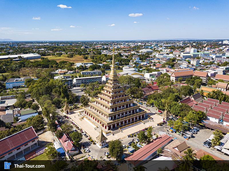 ภาพมุมสูง พระมหาธาตุแก่นนคร (พระธาตุเก้าชั้น)