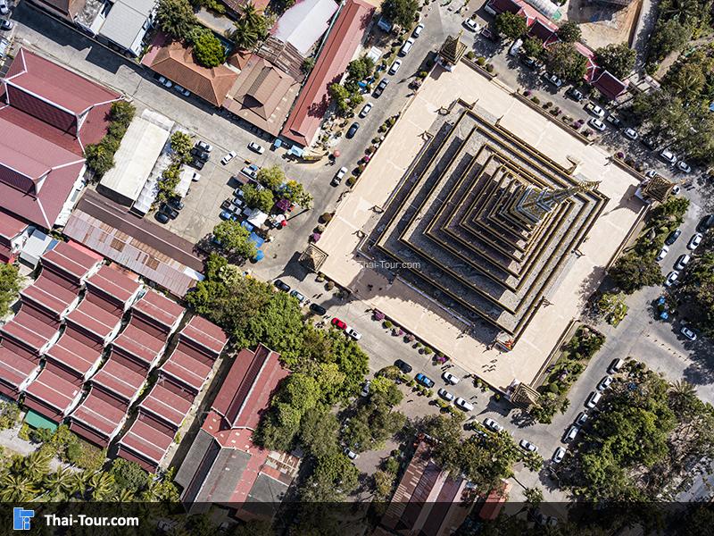 ภาพมุมสูง พระมหาธาตุแก่นนคร (พระธาตุเก้าชั้น)