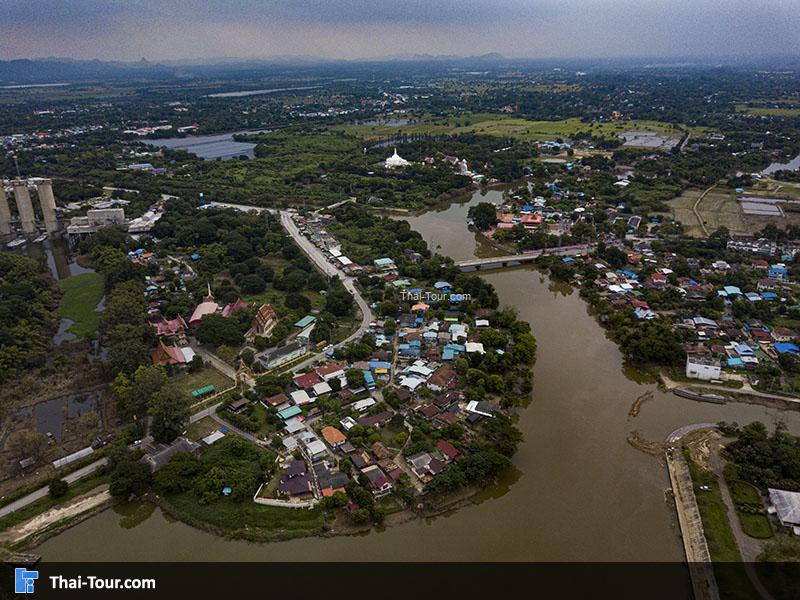 ภาพมุมสูง เขื่อนพระราม 6