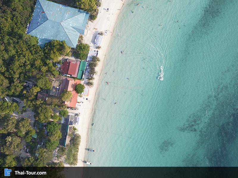 ภาพมุมสูง หาดเทียน เกาะล้าน