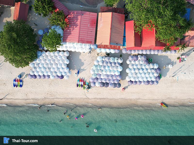 ภาพมุมสูง หาดแสม เกาะล้าน