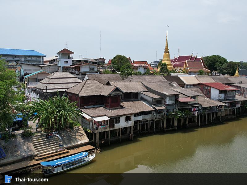 ภาพมุมสูงชุมชนริมน้ำจันทบูร