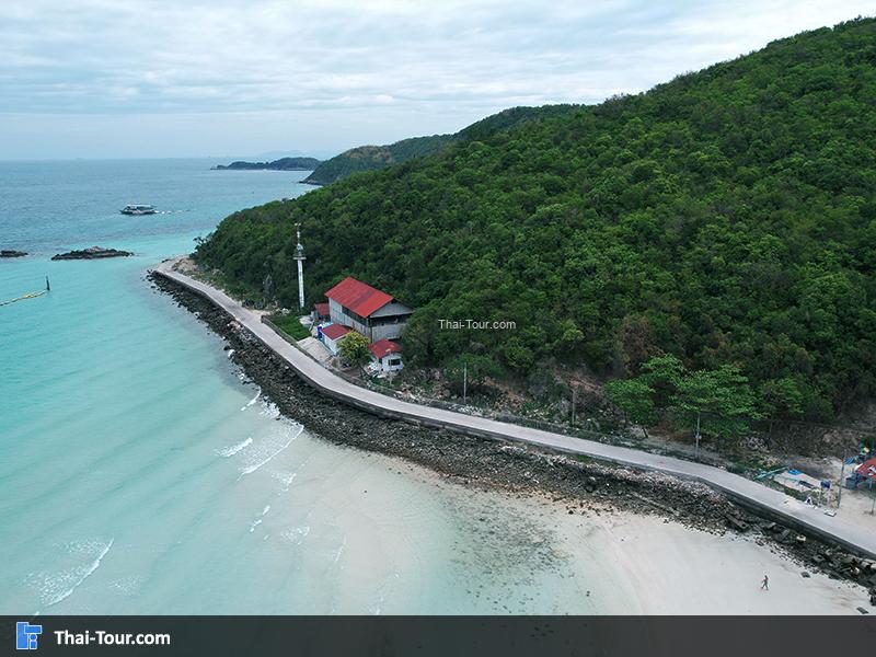 ภาพมุมสูง หาดตาแหวน เกาะล้าน พัทยา