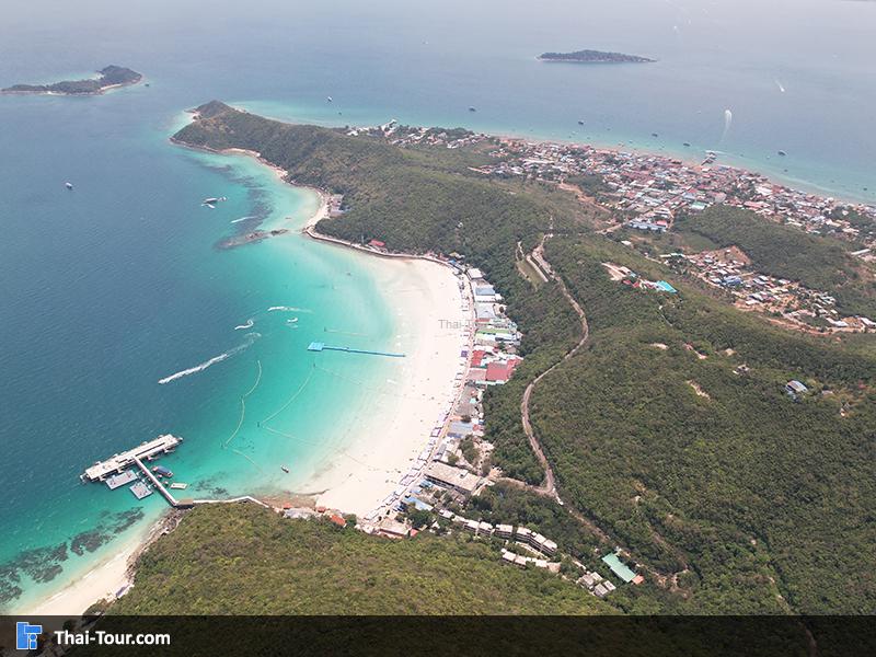 ภาพมุมสูง หาดตาแหวน เกาะล้าน พัทยา