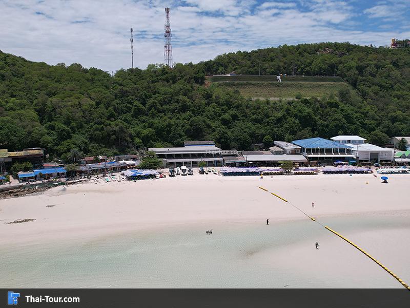 ภาพมุมสูง หาดตาแหวน เกาะล้าน พัทยา