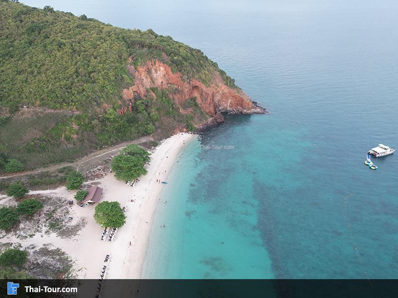 ภาพมุมสูงสวยๆ หาดนวล เกาะล้าน จ.ชลบุรี