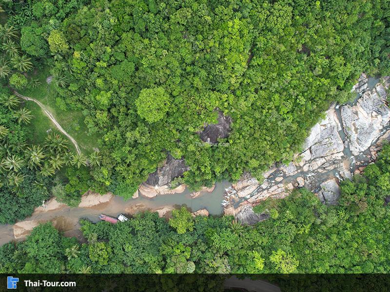 ภาพมุมสูง น้ำตกธารเสด็จ