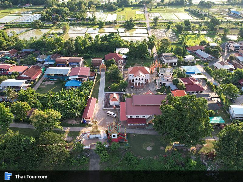 ภาพมุมสูง วัดพระศรีมหาโพธิ์ มุกดาหาร