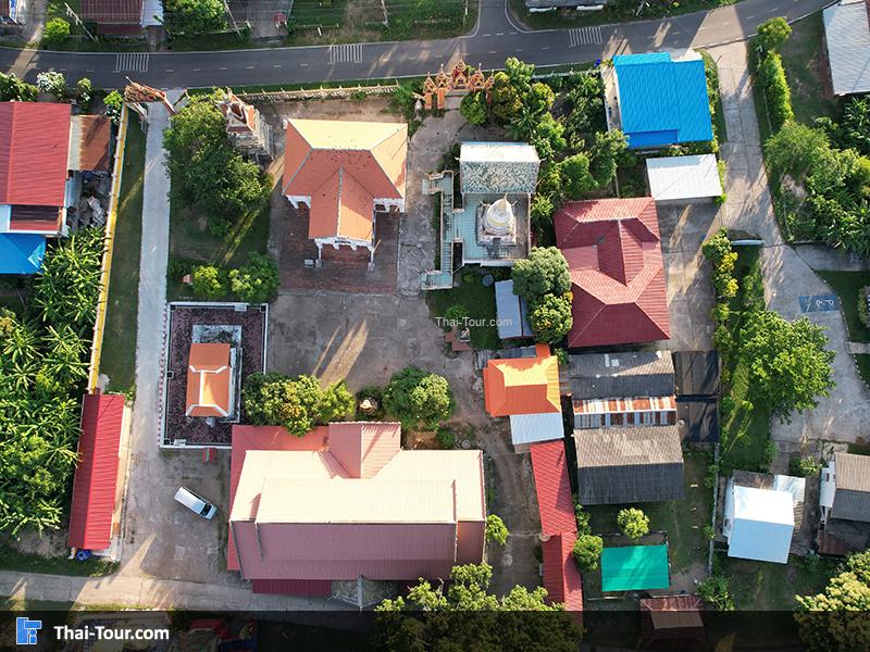 ภาพมุมสูง วัดพระศรีมหาโพธิ์ มุกดาหาร